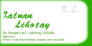 kalman lehotay business card